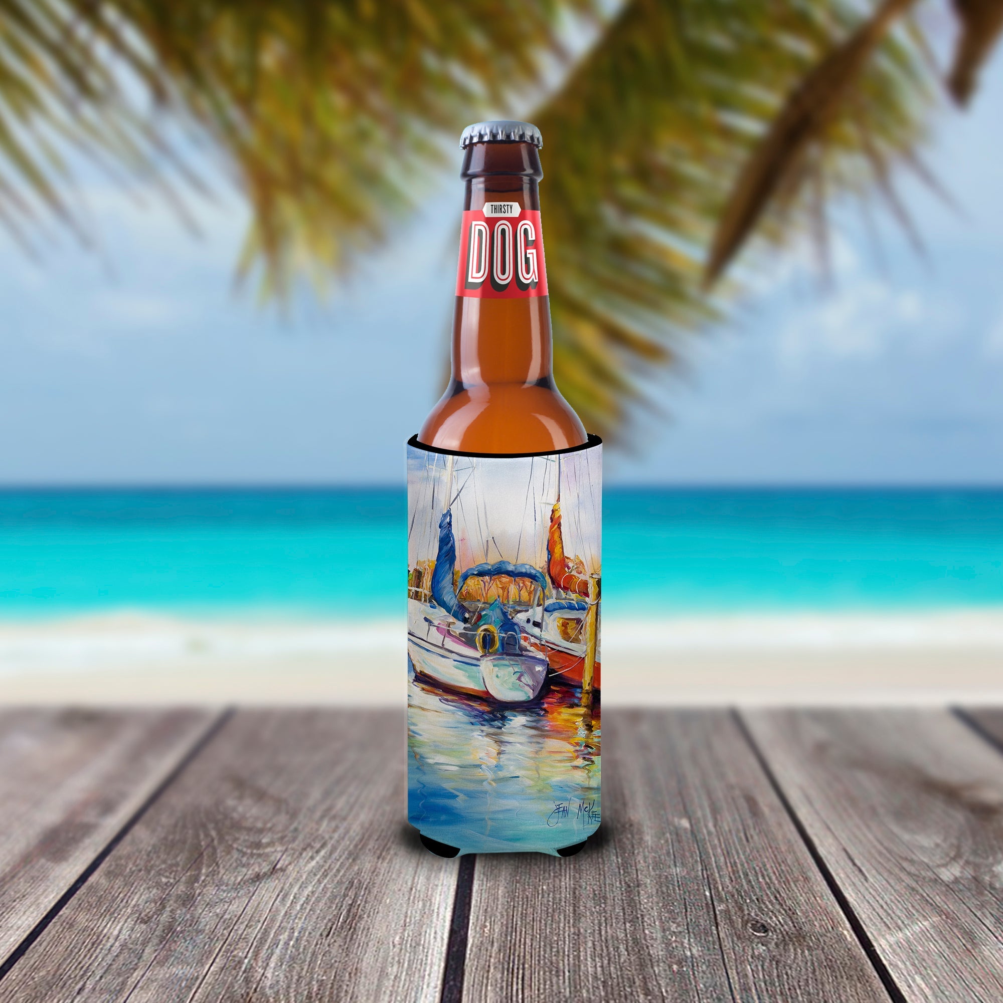 Mississippi Sailboats Slim Can Hugger , Insulated Foam Hugger for 12 oz Slim Cans, Beer Bottles & Water Bottles, Printed in USA