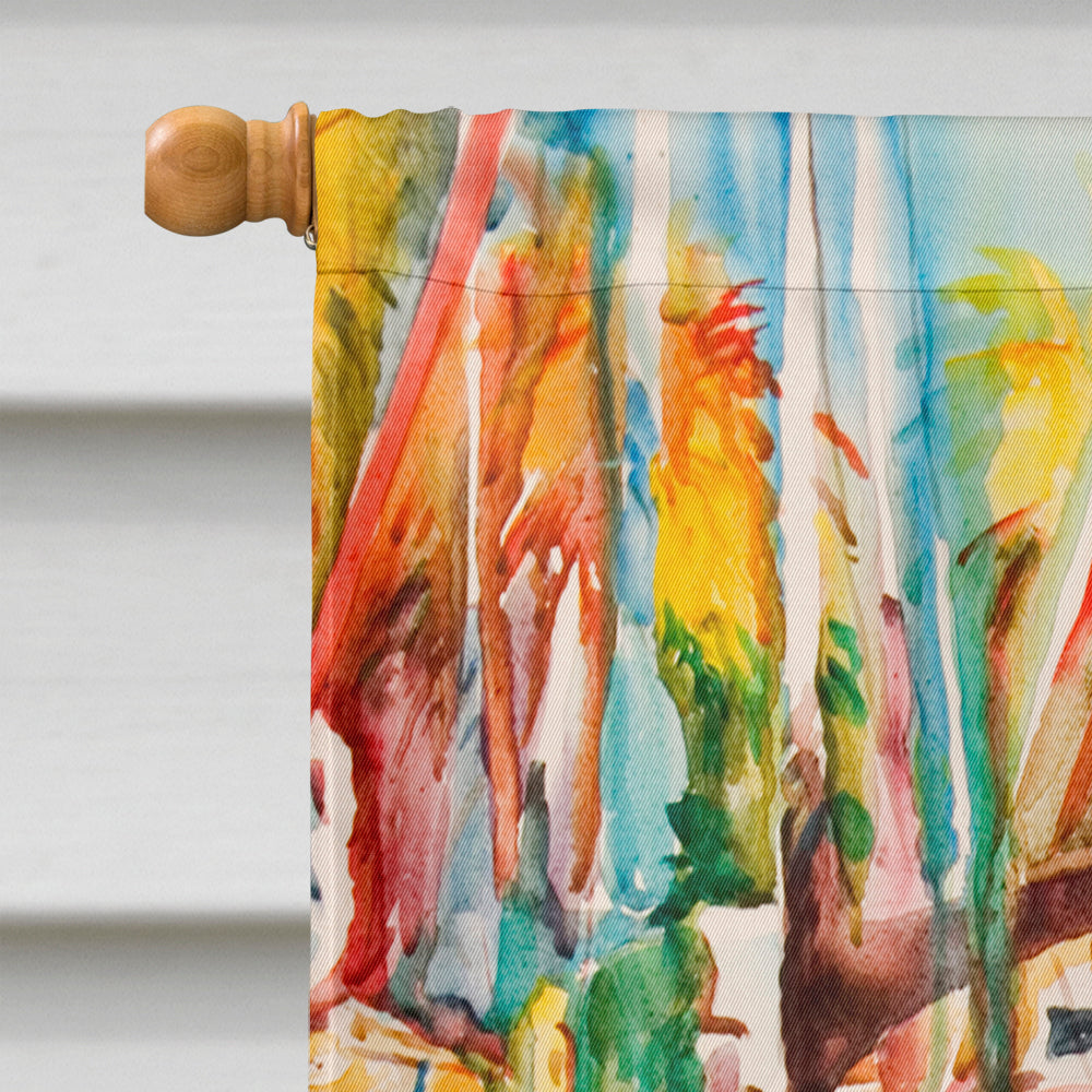 Sailboats and Pelicans House Flag 28x40 Porch Sleeve Pole Decorative Outside Yard Banner Artwork Wall Hanging, Polyester
