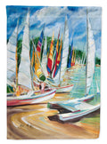 Eastern Shore Sailboats House Flag 28x40 Porch Sleeve Pole Decorative Outside Yard Banner Artwork Wall Hanging, Polyester