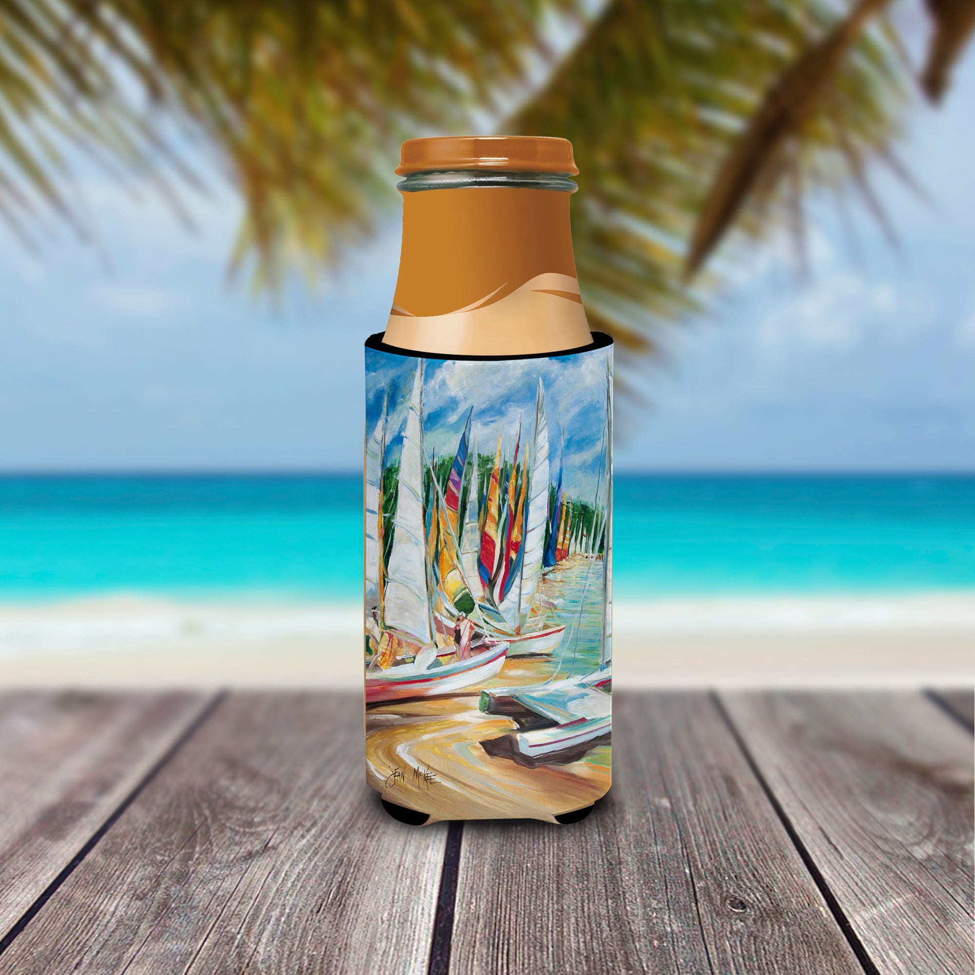 Eastern Shore Sailboats Slim Can Hugger , Insulated Foam Hugger for 12 oz Slim Cans, Beer Bottles & Water Bottles, Printed in USA
