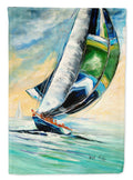 Cruising the Coast Sailboats House Flag 28x40 Porch Sleeve Pole Decorative Outside Yard Banner Artwork Wall Hanging, Polyester