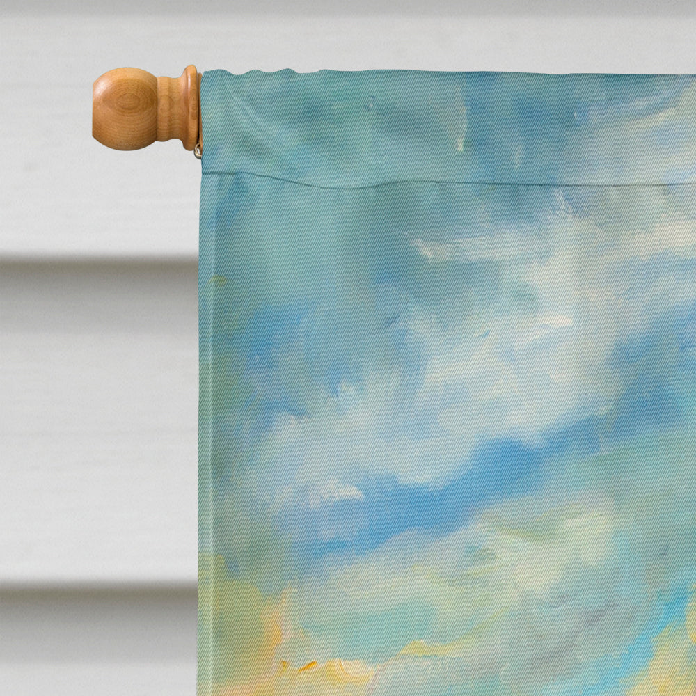Cruising the Coast Sailboats House Flag 28x40 Porch Sleeve Pole Decorative Outside Yard Banner Artwork Wall Hanging, Polyester