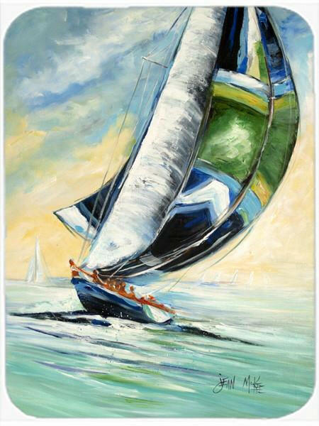 Cruising the Coast Sailboats Cutting Board Tempered Glass Kitchen Cutting Surface, Heat Resistant Chopping, Non-Slip Feet, Food Prep & Serving
