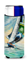 Cruising the Coast Sailboats Slim Can Hugger , Insulated Foam Hugger for 12 oz Slim Cans, Beer Bottles & Water Bottles, Printed in USA