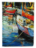 Boat Talk Sailboats House Flag 28x40 Porch Sleeve Pole Decorative Outside Yard Banner Artwork Wall Hanging, Polyester