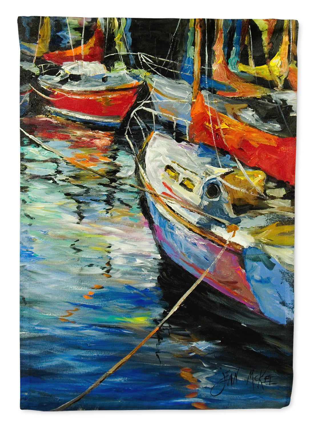 Boat Talk Sailboats House Flag 28x40 Porch Sleeve Pole Decorative Outside Yard Banner Artwork Wall Hanging, Polyester