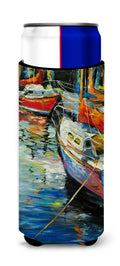 Boat Talk Sailboats Slim Can Hugger , Insulated Foam Hugger for 12 oz Slim Cans, Beer Bottles & Water Bottles, Printed in USA