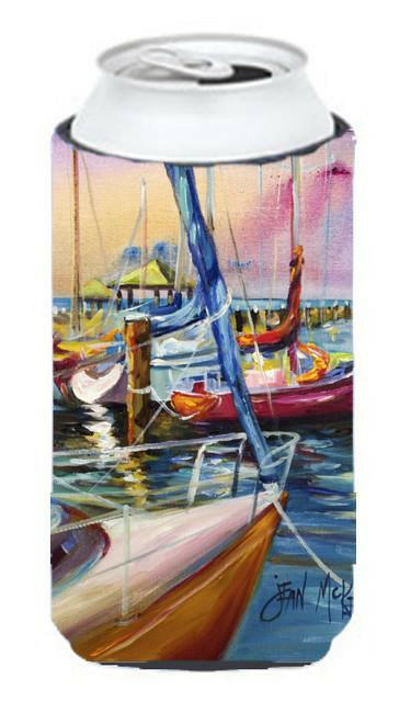 Purple Sailboats Tall Boy Hugger Can Cooler Sleeve Machine Washable Drink Collapsible Insulator Beverage Insulated Holder