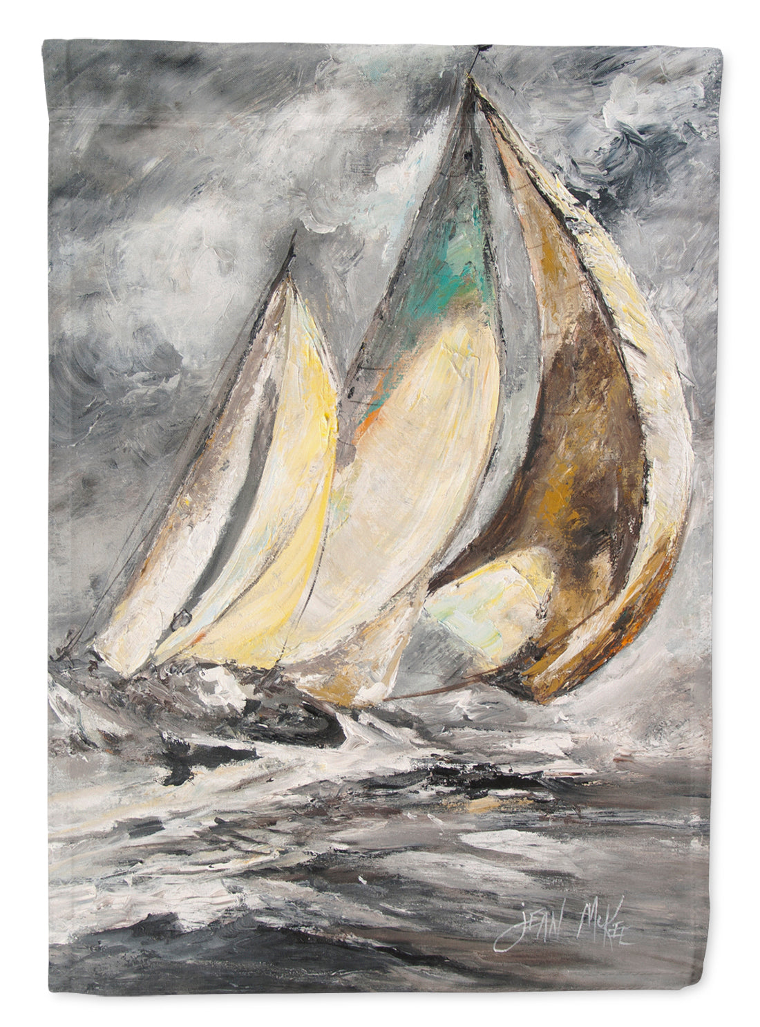 Boat Full Sailboats House Flag 28x40 Porch Sleeve Pole Decorative Outside Yard Banner Artwork Wall Hanging, Polyester