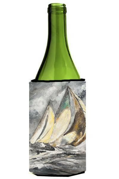 Boat Full Sailboats Wine Bottle Hugger Gift Sleeve for Standard 750 ml Bottles, Insulated Reusable Also Fits Mini Shot & Pint Bottles