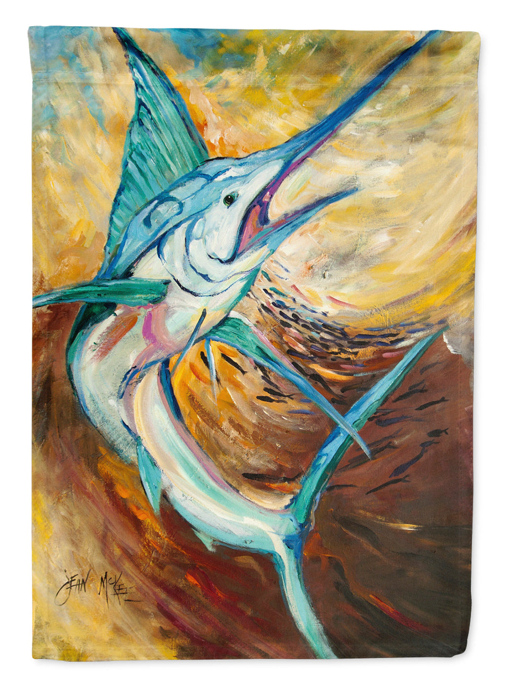 Billfish House Flag 28x40 Porch Sleeve Pole Decorative Outside Yard Banner Artwork Wall Hanging, Polyester