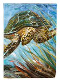 Loggerhead Sea Turtle House Flag 28x40 Porch Sleeve Pole Decorative Outside Yard Banner Artwork Wall Hanging, Polyester