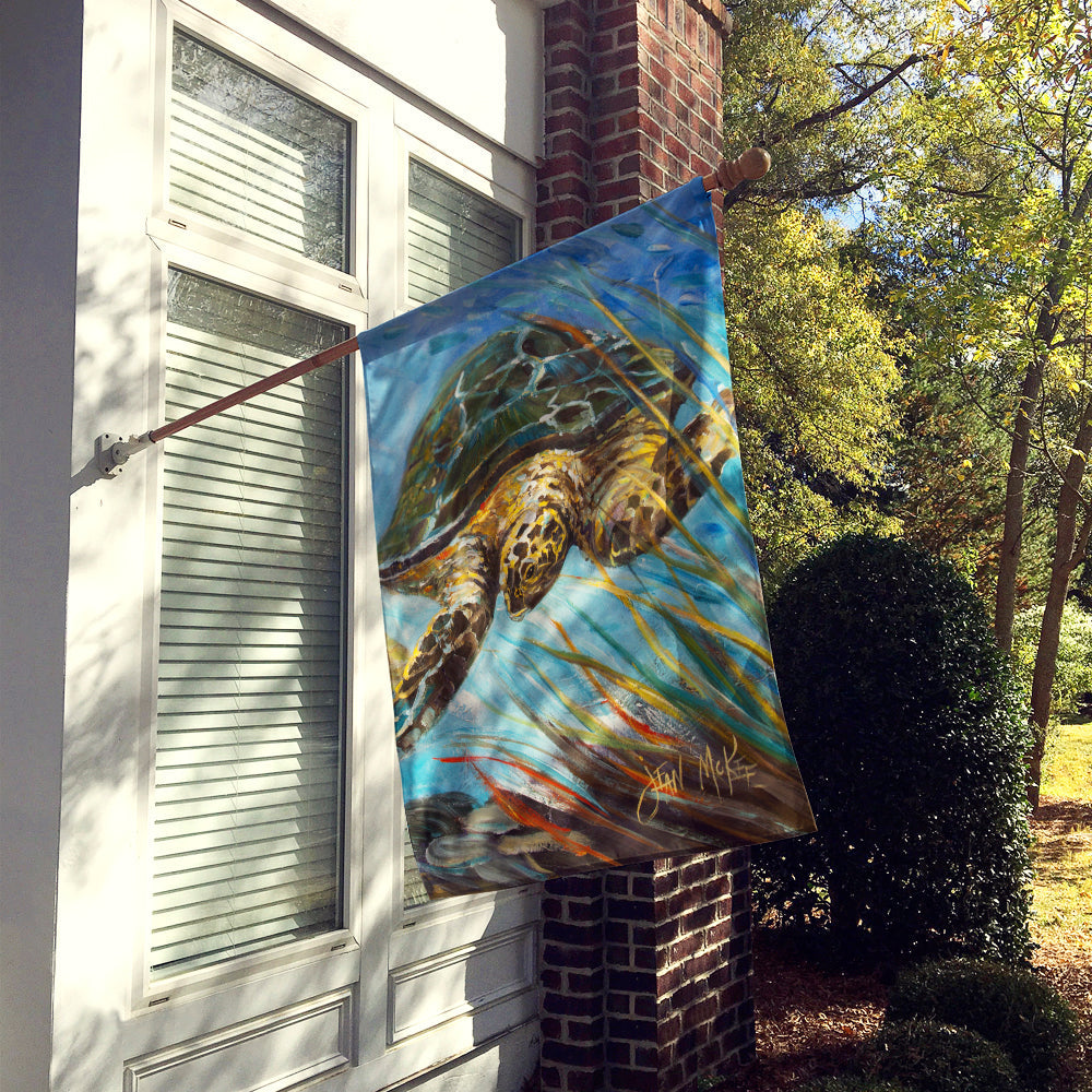 Loggerhead Sea Turtle House Flag 28x40 Porch Sleeve Pole Decorative Outside Yard Banner Artwork Wall Hanging, Polyester