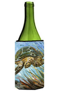 Loggerhead Sea Turtle Wine Bottle Hugger Gift Sleeve for Standard 750 ml Bottles, Insulated Reusable Also Fits Mini Shot & Pint Bottles