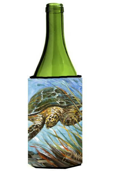 Loggerhead Sea Turtle Wine Bottle Hugger Gift Sleeve for Standard 750 ml Bottles, Insulated Reusable Also Fits Mini Shot & Pint Bottles