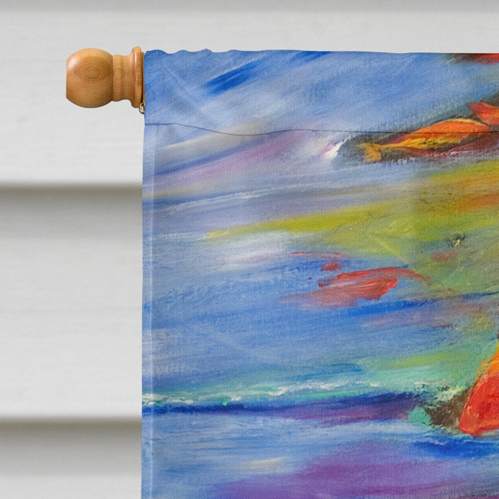 Koi House Flag 28x40 Porch Sleeve Pole Decorative Outside Yard Banner Artwork Wall Hanging, Polyester