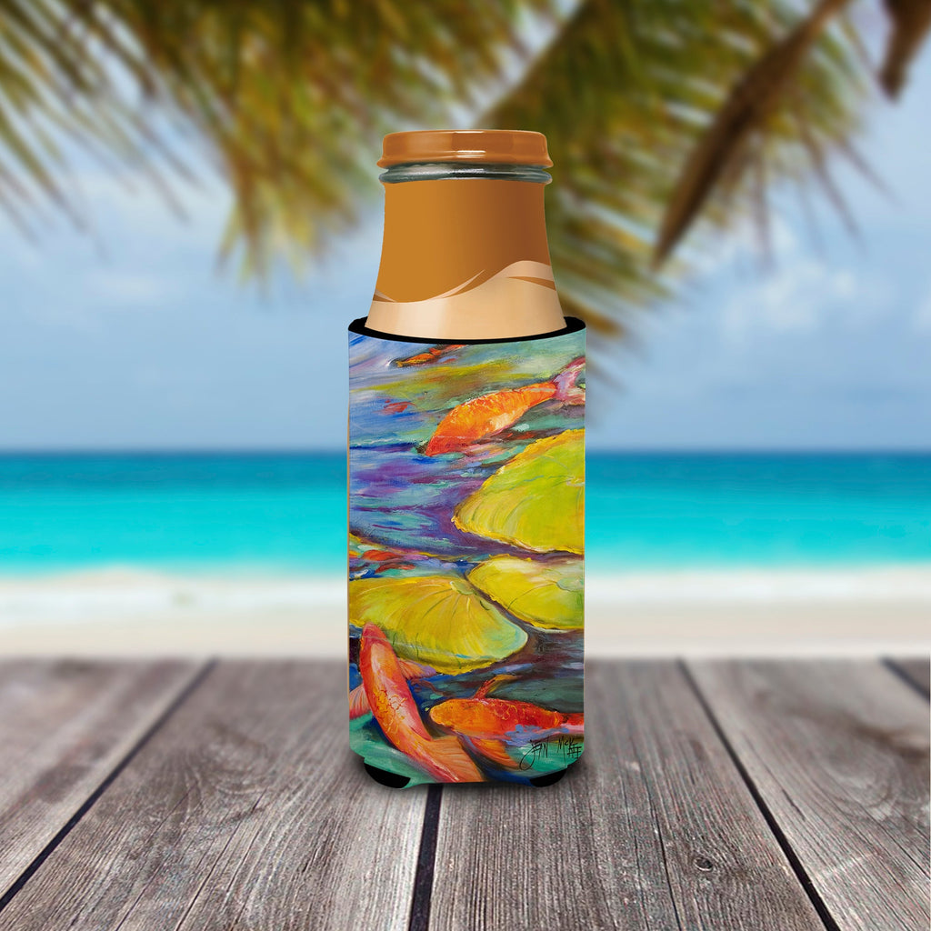 Koi Slim Can Hugger , Insulated Foam Hugger for 12 oz Slim Cans, Beer Bottles & Water Bottles, Printed in USA