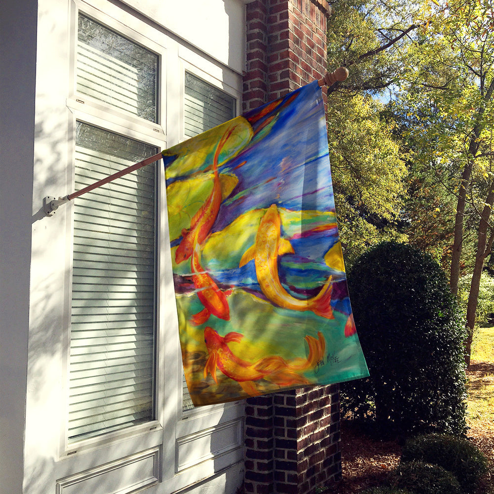 Koi House Flag 28x40 Porch Sleeve Pole Decorative Outside Yard Banner Artwork Wall Hanging, Polyester