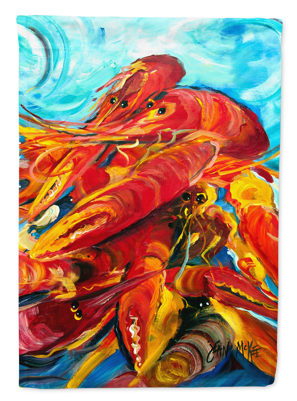 Crawfish House Flag 28x40 Porch Sleeve Pole Decorative Outside Yard Banner Artwork Wall Hanging, Polyester