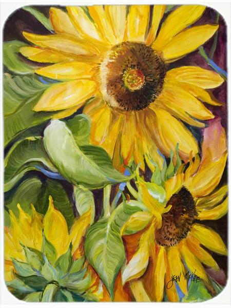 Sunflowers Cutting Board Tempered Glass Kitchen Cutting Surface, Heat Resistant Chopping, Non-Slip Feet, Food Prep & Serving