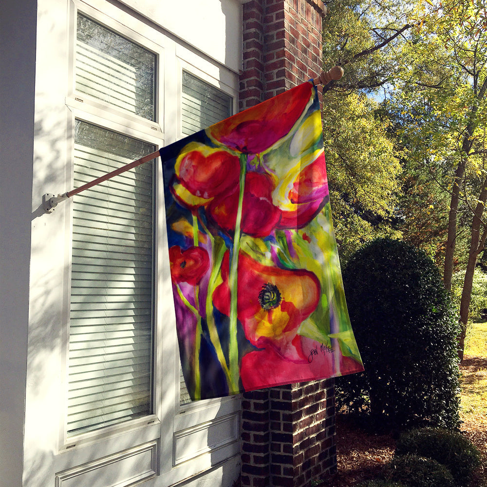 Poppies House Flag 28x40 Porch Sleeve Pole Decorative Outside Yard Banner Artwork Wall Hanging, Polyester