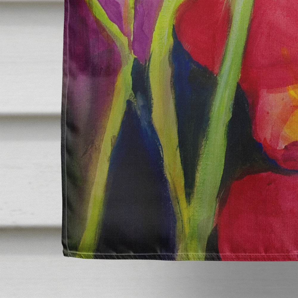 Poppies House Flag 28x40 Porch Sleeve Pole Decorative Outside Yard Banner Artwork Wall Hanging, Polyester