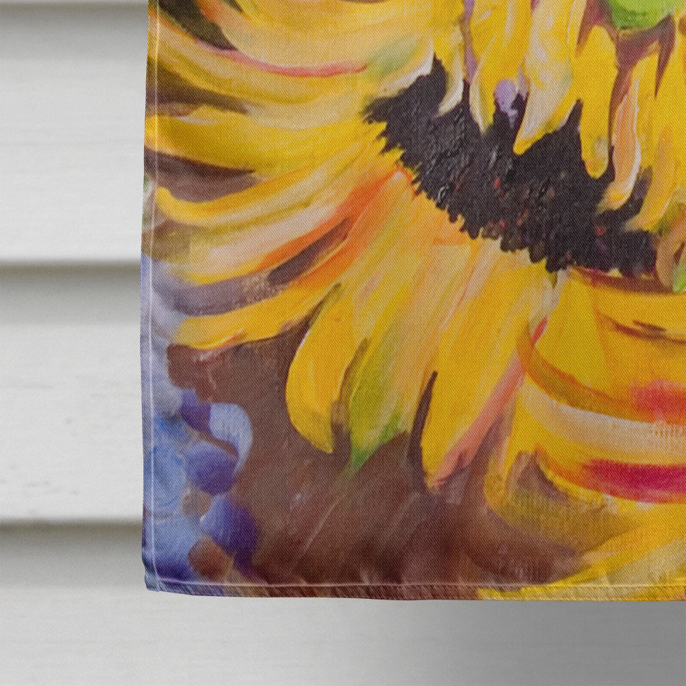 Hydrangeas and Sunflowers House Flag 28x40 Porch Sleeve Pole Decorative Outside Yard Banner Artwork Wall Hanging, Polyester