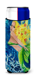 Blonde Mermaid Slim Can Hugger , Insulated Foam Hugger for 12 oz Slim Cans, Beer Bottles & Water Bottles, Printed in USA