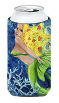 Blonde Mermaid Tall Boy Hugger Can Cooler Sleeve Machine Washable Drink Collapsible Insulator Beverage Insulated Holder