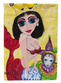Mardi Gras Queen Mermaid House Flag 28x40 Porch Sleeve Pole Decorative Outside Yard Banner Artwork Wall Hanging, Polyester