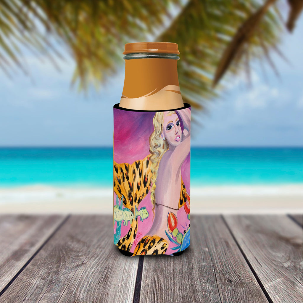 Pink Mermaid Slim Can Hugger , Insulated Foam Hugger for 12 oz Slim Cans, Beer Bottles & Water Bottles, Printed in USA