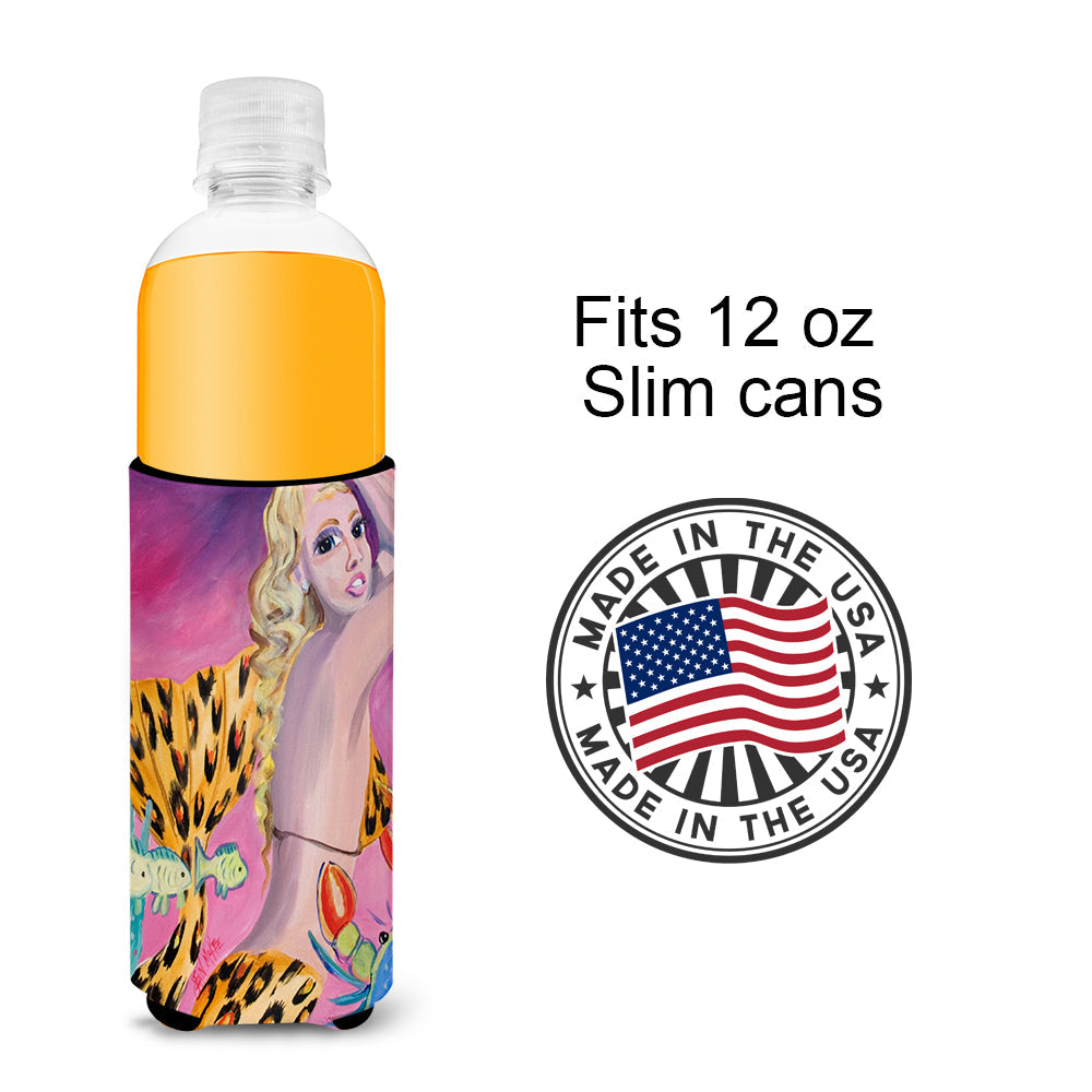Pink Mermaid Slim Can Hugger , Insulated Foam Hugger for 12 oz Slim Cans, Beer Bottles & Water Bottles, Printed in USA