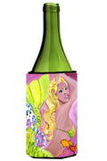 Pink Mermaid Wine Bottle Hugger Gift Sleeve for Standard 750 ml Bottles, Insulated Reusable Also Fits Mini Shot & Pint Bottles