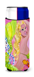 Pink Mermaid Slim Can Hugger , Insulated Foam Hugger for 12 oz Slim Cans, Beer Bottles & Water Bottles, Printed in USA