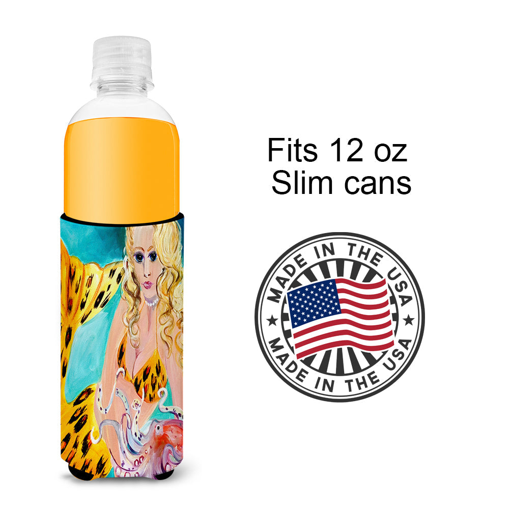 Teal Mermaid Slim Can Hugger , Insulated Foam Hugger for 12 oz Slim Cans, Beer Bottles & Water Bottles, Printed in USA