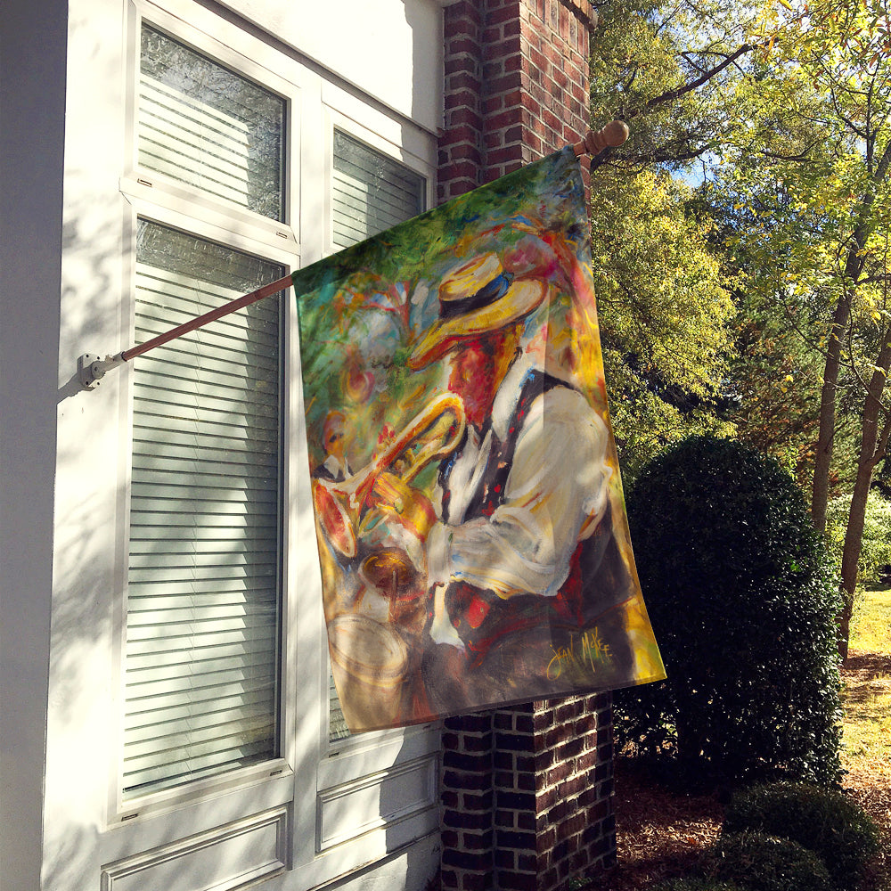 Jazz Trumpet House Flag 28x40 Porch Sleeve Pole Decorative Outside Yard Banner Artwork Wall Hanging, Polyester