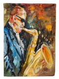 Jazz Saxophone House Flag 28x40 Porch Sleeve Pole Decorative Outside Yard Banner Artwork Wall Hanging, Polyester