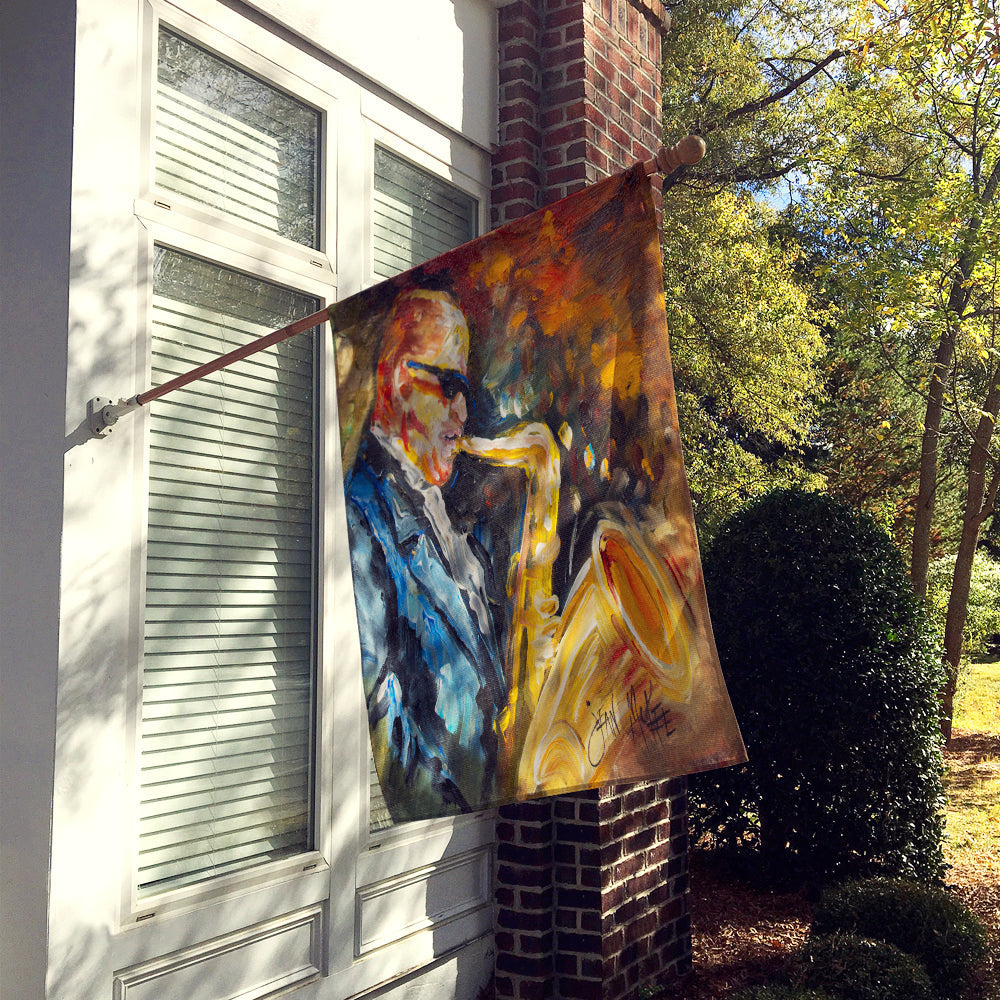 Jazz Saxophone House Flag 28x40 Porch Sleeve Pole Decorative Outside Yard Banner Artwork Wall Hanging, Polyester