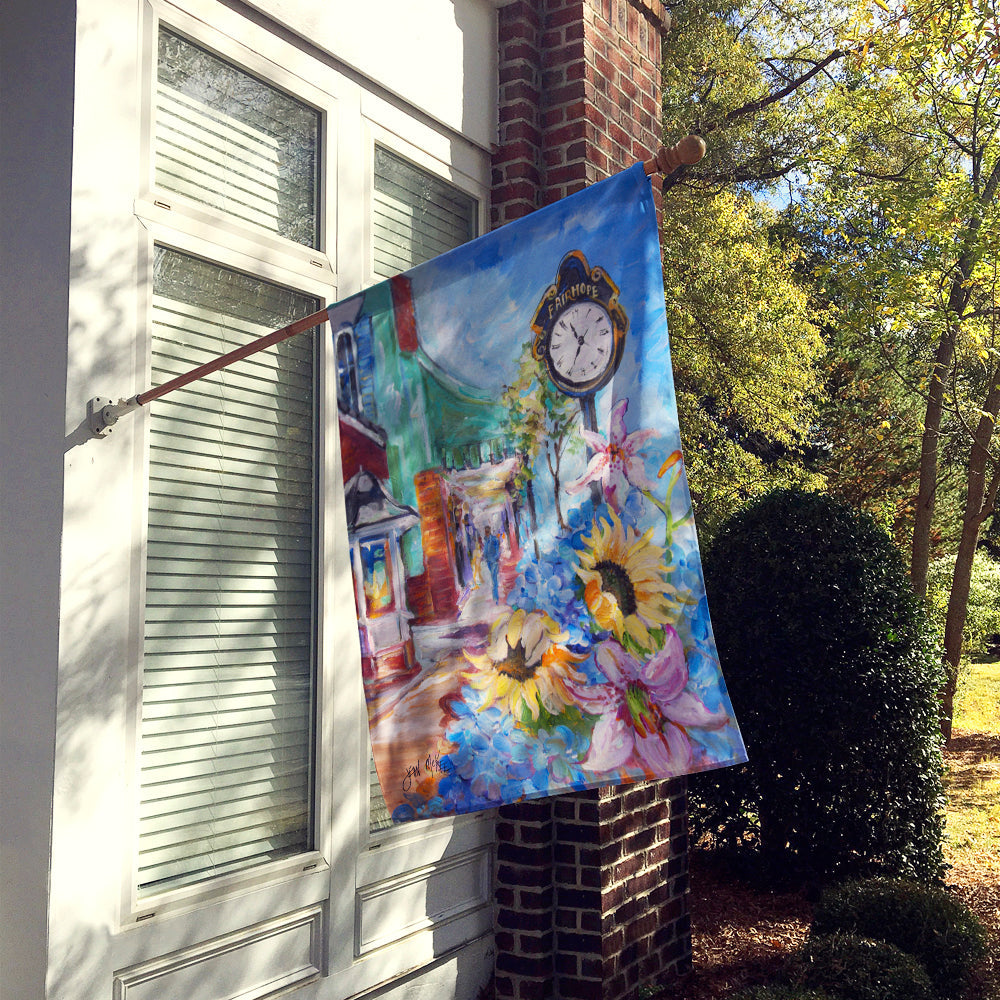 Fairhope Clock House Flag 28x40 Porch Sleeve Pole Decorative Outside Yard Banner Artwork Wall Hanging, Polyester