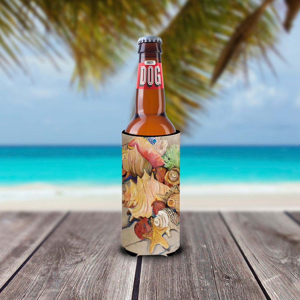 Shells Slim Can Hugger , Insulated Foam Hugger for 12 oz Slim Cans, Beer Bottles & Water Bottles, Printed in USA
