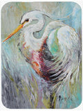 White Egret Cutting Board Tempered Glass Kitchen Cutting Surface, Heat Resistant Chopping, Non-Slip Feet, Food Prep & Serving