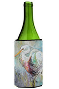 White Egret Wine Bottle Hugger Gift Sleeve for Standard 750 ml Bottles, Insulated Reusable Also Fits Mini Shot & Pint Bottles