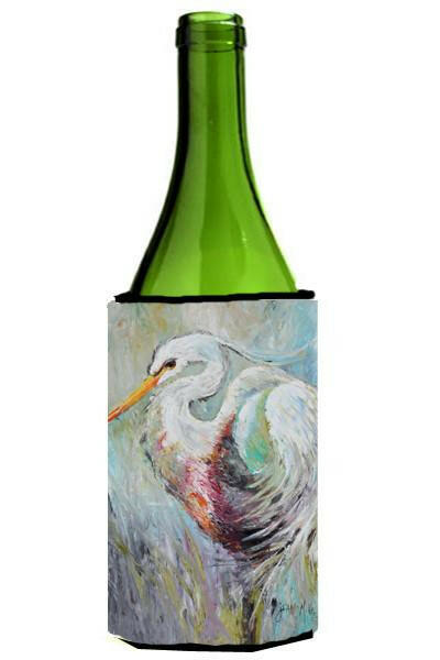 White Egret Wine Bottle Hugger Gift Sleeve for Standard 750 ml Bottles, Insulated Reusable Also Fits Mini Shot & Pint Bottles