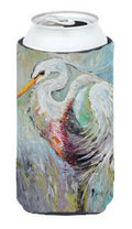 White Egret Tall Boy Hugger Can Cooler Sleeve Machine Washable Drink Collapsible Insulator Beverage Insulated Holder