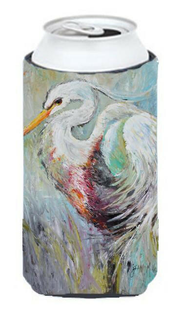 White Egret Tall Boy Hugger Can Cooler Sleeve Machine Washable Drink Collapsible Insulator Beverage Insulated Holder