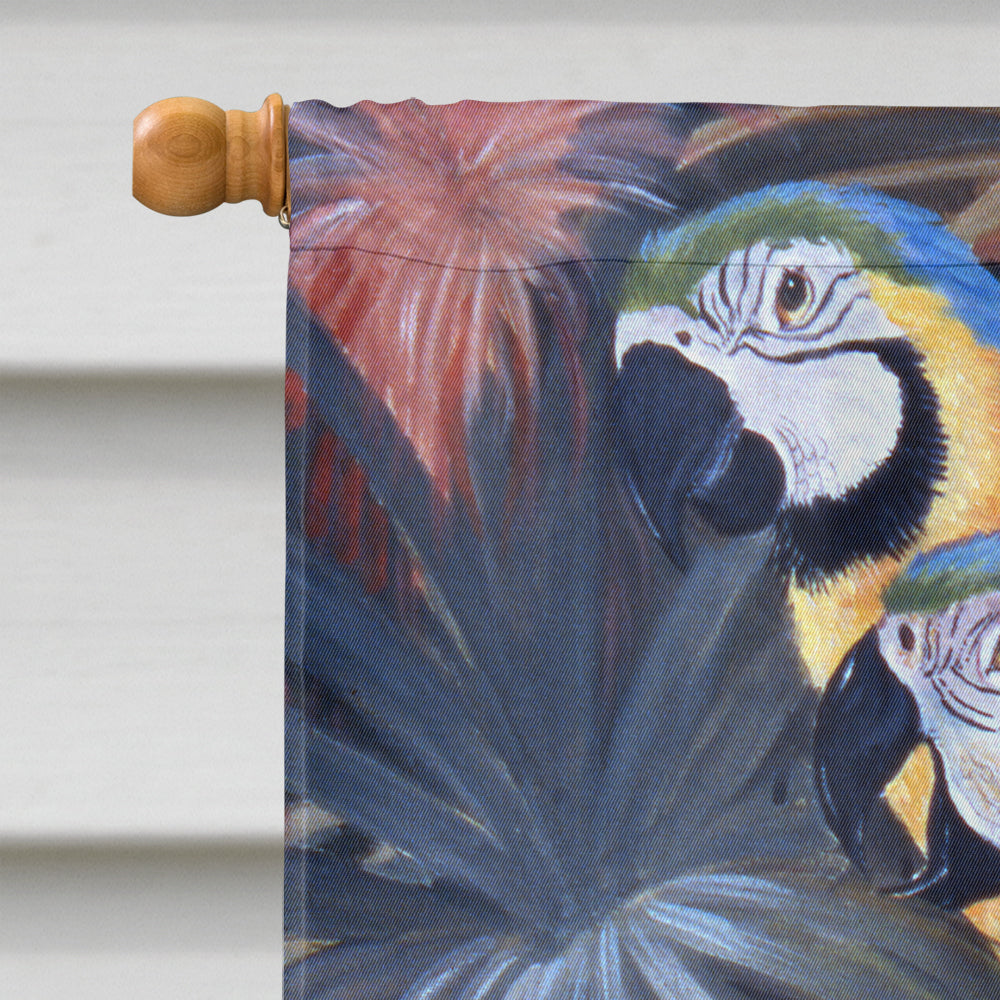 Parrots House Flag 28x40 Porch Sleeve Pole Decorative Outside Yard Banner Artwork Wall Hanging, Polyester