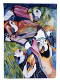 Parrots House Flag 28x40 Porch Sleeve Pole Decorative Outside Yard Banner Artwork Wall Hanging, Polyester