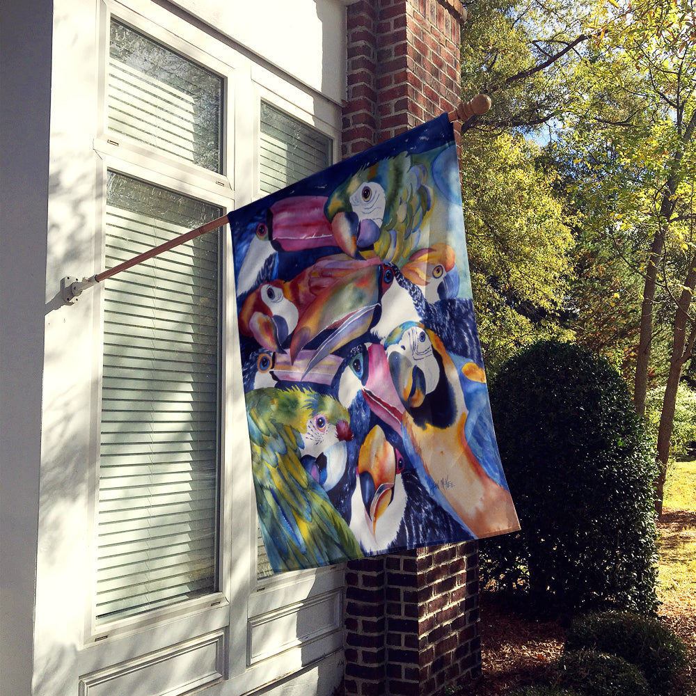 Parrots House Flag 28x40 Porch Sleeve Pole Decorative Outside Yard Banner Artwork Wall Hanging, Polyester