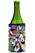 Parrots Wine Bottle Hugger Gift Sleeve for Standard 750 ml Bottles, Insulated Reusable Also Fits Mini Shot & Pint Bottles