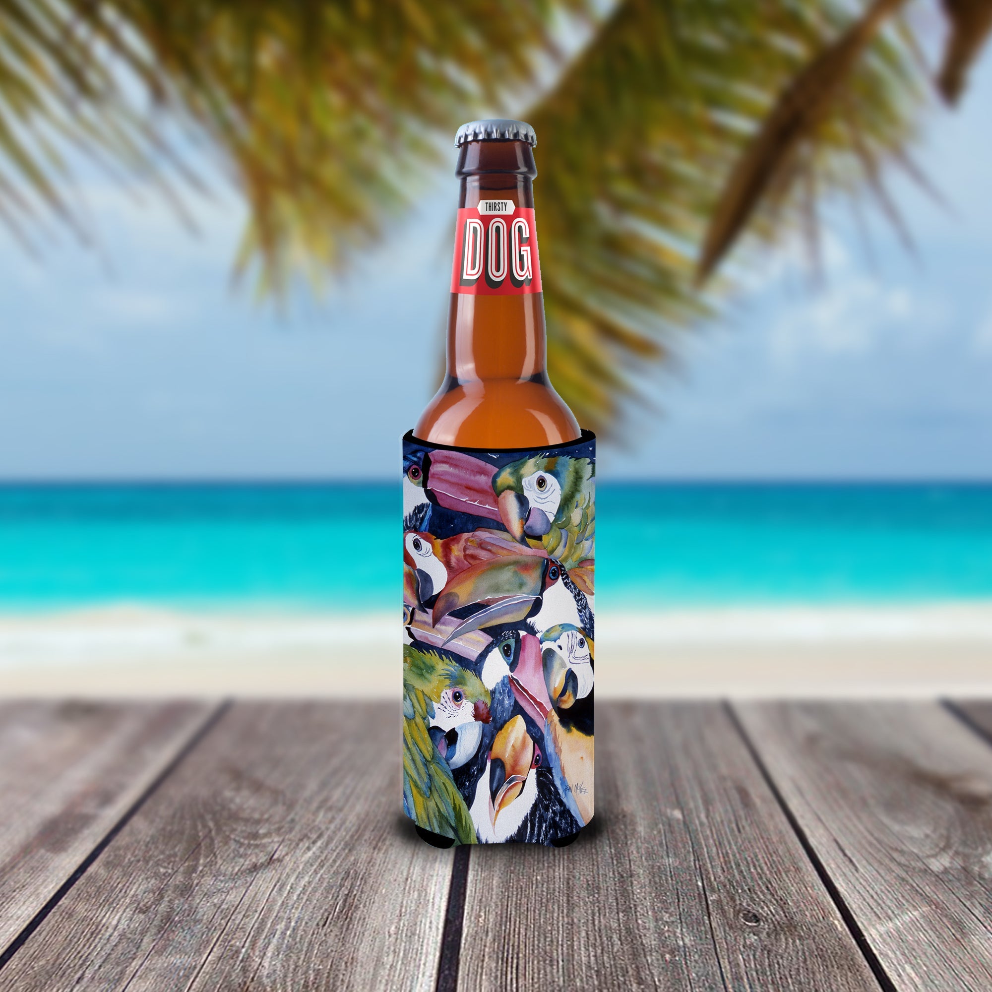 Parrots Slim Can Hugger , Insulated Foam Hugger for 12 oz Slim Cans, Beer Bottles & Water Bottles, Printed in USA